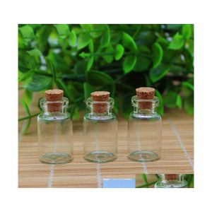Bouteilles d'emballage Petit mini flacons de bouteilles bouchées en verre transparent souhaitant un récipient à dérive avec du liège .5 ml 1 ml 2 ml L 4 ml 5 ml 6 ml 7 ml 10 ml 15 m Otfvt