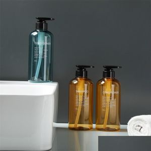 Verpakkingsflessen Soap Dispenser Bottle Set Badkamer Shampoo Body Largecapacity Lotion Druk op Empty 5650 Q2 Drop Delivery 2022 Office S DH96W