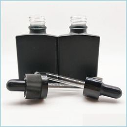 Pakflessen vierkant glas per flessen 30 ml glazuur vaste zwarte essentiële oliedijpels pakking rechthoekige woning druppel levering 2022 van dhy1s