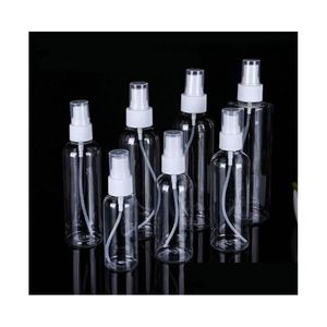 Bouteilles d'emballage Transparent Vide Spray 100Ml En Plastique Mini Récipient Rechargeable Cosmétique Désinfectant Récipients D'alcool Drop Delive Dhish