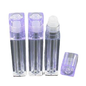 Bouteilles d'emballage Transparent Square Lip Gloss Oil Roll On Portable Vide Rechargeable Maquillage Conteneur Tube Flacons Lipgloss Bottle 6.5Ml Dhtki