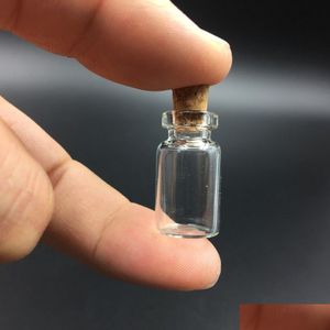 Botellas de embalaje al por mayor 0,5 ml 1 ml 2 ml 4 ml 5 ml viales Botella de vidrio transparente con corchos Corcho en miniatura Frascos de muestra vacíos / Mes Bodas Wi DH6BF