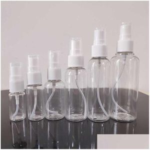 Verpakking Flessen Groothandel 10Ml 20Ml 30Ml 50Ml 60Ml 100Ml Lege Pet Clear Plastic Fine Mist Spray Fles Voor Schoonmaken Reizen Essentiële Dhnj1