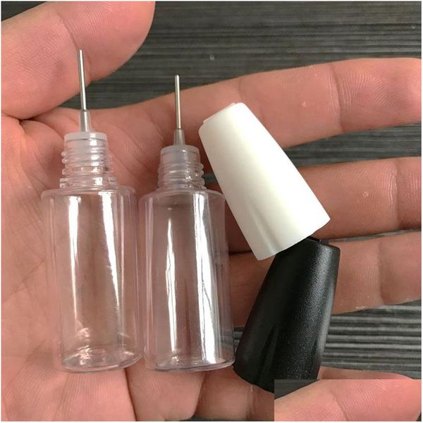 Botellas de embalaje al por mayor de 10 ml de plástico con puntas de metal Botella de aguja con contenedor de mascota líquido para la entrega de jugo Delfi Dhncy
