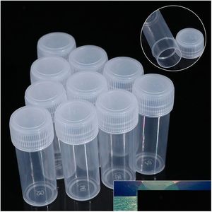 Verpakkingsflessen Groothandel 10 stks 5 ml Plastic Testbuizen Flacons Monster Container Poeder Craft Cap voor Office School Chemistry Sup DHHX1