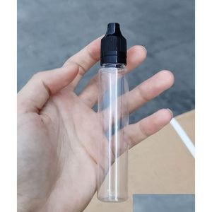 Inpakkende flessen Groothandel 1300 stks Penvorm Fles 30 ml huisdier met kindervrije sabotage duidelijke caps voor eliquid ejuice etherische olie 30 ml dhgnr