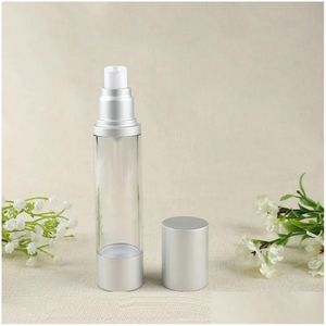 Bouteilles d'emballage en gros 15 30 50 ml bouteille de pompe sans air rechargeable contenant cosmétique fond de teint et sérum fuite légère Dhx4G