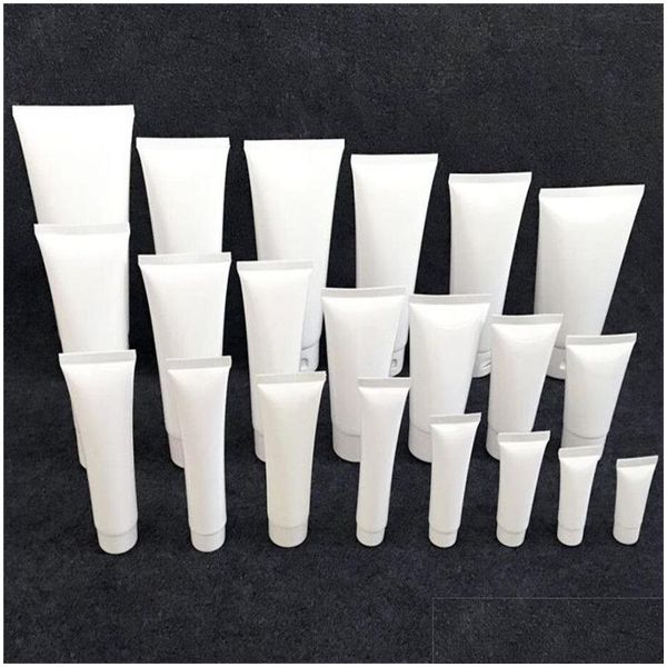 Bouteilles d'emballage en gros 15 ml 20ml 30ml 50 ml 100 ml de tube cosmétique en plastique blanc rechargeable