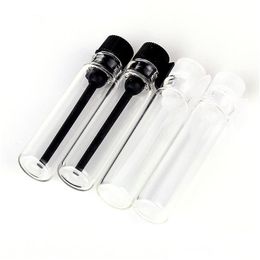 Verpackungsflaschen Großhandel 1 ml pro Probe Miniflaschen mit schwarzem Deckel Leere Glasfläschchen Tropfflasche für Reisen und Partybüro Sch Dhsdh