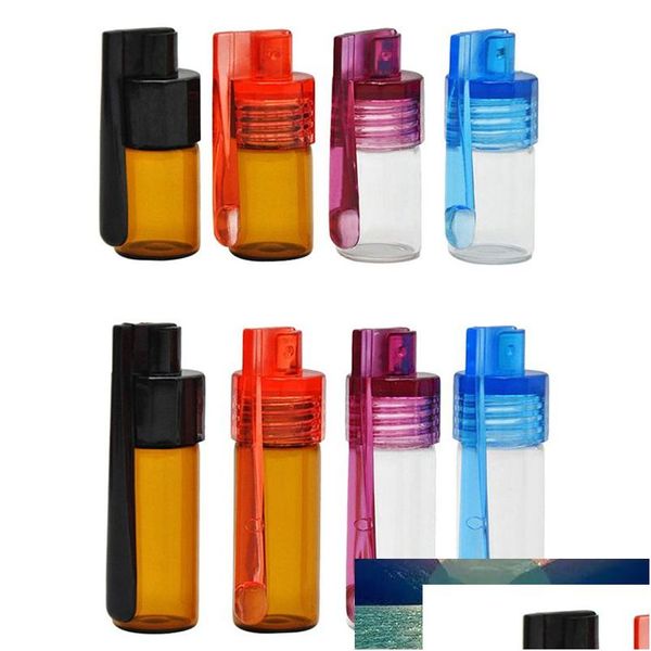 Bouteilles d'emballage en gros 1pcs 36mm / 51mm bouteille en verre portable snuff ronfleur acrylique étui à pilules couleur aléatoire livraison bureau bureau scoo otxud