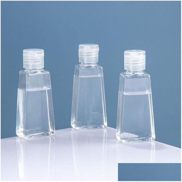 Botellas de embalaje al por mayor 30 ml de 60 ml de botella de plástico para mascotas con tapa desinfectante de manos vacío recargable recipiente cosmético gota de entrega de entrega dhsyq