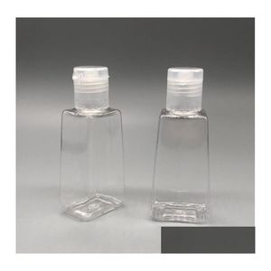 Botellas de embalaje Venta al por mayor 30 ml Desinfectante de manos vacío Botella de plástico para mascotas con tapa Forma trapezoidal para maquillaje Desinfectante Líquido Gota DH0VX