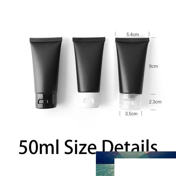 Botellas de embalaje Venta al por mayor 50 ml 100 ml Botella de plástico negro mate Botella de plástico vacía Envase cosmético Maquillaje Gota Entrega Oficina Escuela Bu Dhvic