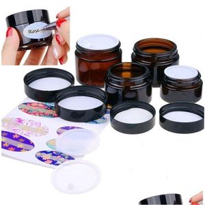 Bouteilles d'emballage en gros 5G 10G 15G 20G 30G 50G JAR AMBER VERRE COSMÉTIQUE CRÈME CONTENURE Échantillon rechargeable avec doublures intérieures A DHZ48