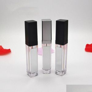 Botellas de embalaje Venta al por mayor 7 ml LED Tubos de brillo de labios vacíos Cuadrado Claro Brillo de labios Botellas recargables Contenedor Plástico Embalaje de maquillaje Wi Dhuwy