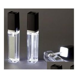 Inpakkende flessen Groothandel 8 ml LED -licht Lip Gloss Container Bottle met spiegel op één gezicht 300 stuks omhoog Drop Delivery Office School B DHACS