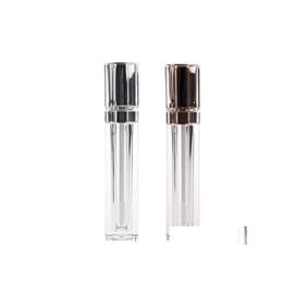 Verpakkingsflessen Groothandel 8 ml Plastic lipgloss verpakkingscontainers Goud Sier Square Clear Tube Liquid Lipgloss Navuleerbare fles D DHZUS