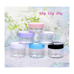 Botellas de embalaje al por mayor DVR 10G 15G 20G JAR DE JAR Muestra cosmética Botella contenedor vacío Jares de plástico transparente contenedores de maquillaje para DHPCT