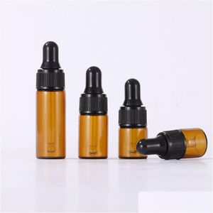 Verpakking Flessen Groothandel Helder Amber Glazen Druppelaar 1Ml 2Ml L 5Ml Lege Mini Pipet Flacon Drop Levering Kantoor School Business Industrie Dhf2X