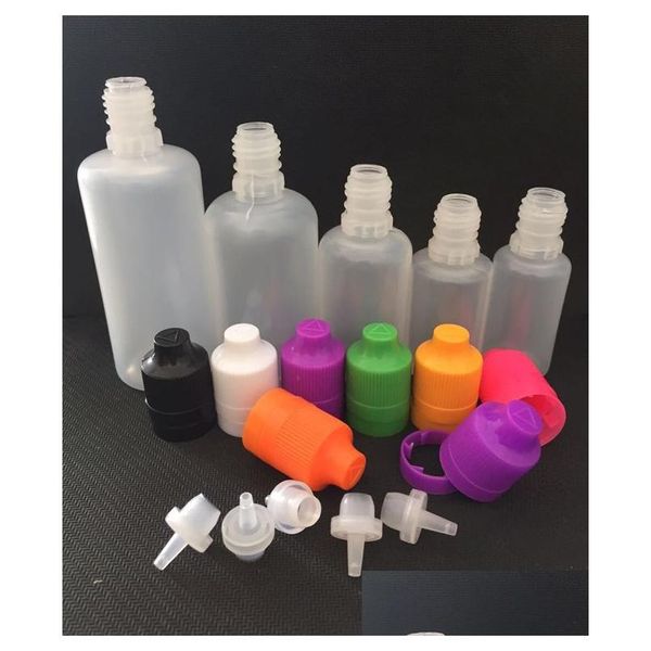 Bouteilles d'emballage Colorf Plastique L 5 ml 10ml 15 ml 20ml 30ml 50 ml 60 ml 100ml 120 ml Drive de liquide avec de longues pointes fines
