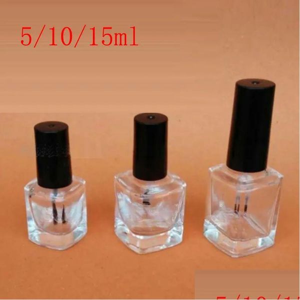 Bouteilles d'emballage en gros vide transparent en verre de vernis à ongles Brosse de vernis à petite bouteille pour l'art à huile essentielle Drop Livraison O Dhlut