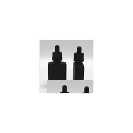 Botellas de embalaje al por mayor de fábrica de fábrica 30 ml Eliquid Flat Bottle Glass Mini Matte Black Rectangar Drop entrega la escuela Dhxn0