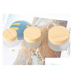 Bouteilles d'emballage en gros mode pot cosmétique 5G 10G 15G 30G 50G 100G crème crèmes de maquillage vides peuvent être remplies contenant bois de bambou P Dhzo3
