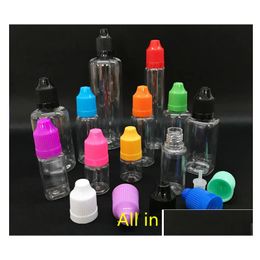 Botellas de embalaje Venta al por mayor Botella de aguja para mascotas 5 ml Gotero de plástico transparente 5 ml E Líquido para E-jugo 13 colores Entrega de gota Oficina Escuela Dhnsf