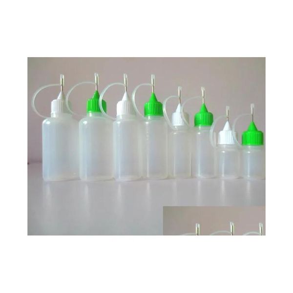 Botellas de embalaje al por mayor de botella vacía simple l 5ml 10ml 15ml 20ml 30ml 50 ml de aguja para jugo de ojo cuentagotas de plástico con puntas de metal DR DHJZ1