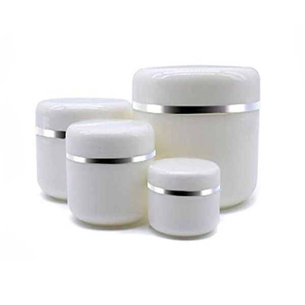 Bouteilles d'emballage en gros blanc portable rechargeable jarts en plastique cosmétique de voyage Crème Jar de maquillage vide