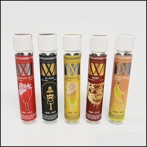 Botellas de embalaje WonderBrett Glass Pre Roll Tubes Bottle con 5 tipos Pegatizaciones 115 mm King Tamaño Preroll Packaging Tube Cali Pack Cr Ca Dhmzl