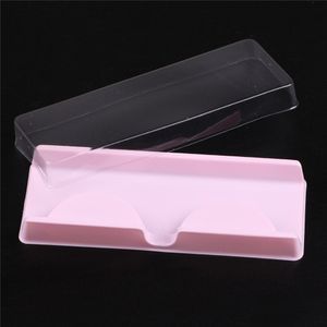 Boîte d'emballage pour cils vierges, emballage en plastique, couvercle transparent, plateau rose, vente en gros (100 ensembles/lot)