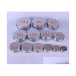 Verpakkingsdozen 10 15 30 60 100 150 200 250 ml lege aluminium cosmetische containers pot lip balsem pot jar blik voor crème zalf handpackag dhzbm