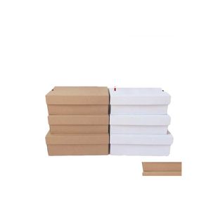 Verpakkingsdozen 100 stcs/lot 10sizes White Kraft Paper Parterbord Packaging Box Shoe Craft Party Drap Office School Business Ind DHT82