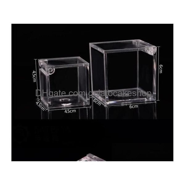 Boîtes d'emballage 200 pièces Boîte en plastique Boîtes à bonbons Transparent Cadeau Souvenirs de mariage. Drop Delivery Office School Business Industrial Dh9Fl