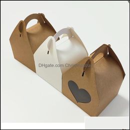 Cajas de embalaje 20pcs/lote Caja de regalo de papel kraft grande con mango CARCHOBLO BUDA BURCA CARCELO CUCPCAKE NEGRO para Packagi JLLSL DHL4G
