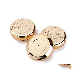 Verpakkingsdozen goud lege cosmetische oogschaduwhuid met aluminium pan spiegel make -up poeder puff puff container blush doos sn3170 drop dhxg9