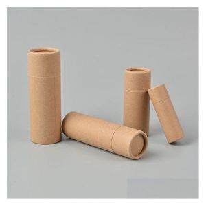 Boîtes d'emballage Tubes en carton kraft Bouteille d'huile essentielle Boîte d'emballage Papiers ronds Conteneurs Tube de papier cadeau Bocal vide Drop Deliver Otiqd