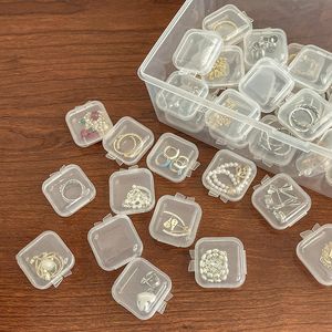 Boîtes d'emballage Mini plastique Transparent petite boîte bijoux bouchons d'oreilles mallette de rangement conteneur perle maquillage organisateur Transparent