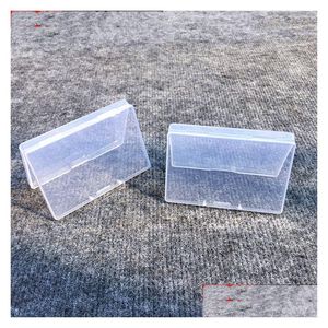 Verpakking Dozen Mini Rec Clear Plastic Sieraden Opbergdoos Container Verpakking Doos Voor Oorbellen Ringen Kralen Drop Levering Kantoor School Dhwhc