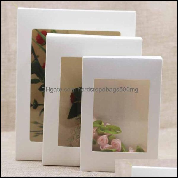 Cajas de embalaje Oficina Escuela Negocios Industrial Aa Blanco Negro Caja de papel Kraft Ventana Regalo Pastel Embalaje Boda Regalos de cumpleaños Paquete W