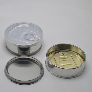 Cajas de embalaje Latas de extracción de anillo portátil Tarro de hierba seca Contenedor Resistente a prueba de olor Personalizado Fácil de abrir Lata de metal hermético