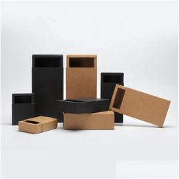 Boîtes d'emballage en gros en carton de luxe personnalisé Rec Gift Paper Paper Box Logo Impression de Kraft Papers Der Drop Liviling Office S DHLWP