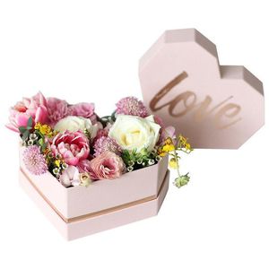 Boîtes d'emballage en gros en forme de coeur amour boîte-cadeau lettre bronzante fleur présent conteneur de mariage fiançailles anniversaire Saint-Valentin P Dh1Bz