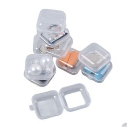 Boîtes d'emballage en gros mini plastique transparent petite boîte bijoux boucles oreilles de rangement