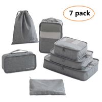 Cubes d'emballage organisateur sacs pour accessoires de voyage emballage organisateur sacs pour vêtements sous-vêtements chaussures cosmétiques 7 pièces