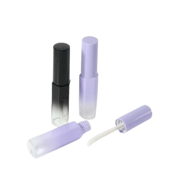 Embalaje Botella hexagonal de plástico vacía Degradado púrpura Degradado negro. Bricolaje Brillo de labios Color Recargable Envase de embalaje cosmético portátil 10 ml