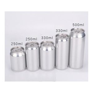 Boîte d'emballage en gros 250 ml 8oz en aluminium Cans de conserve en plastique Bouteille de boisson douce PL RING Slim Standard Soda Bière Easy Open End Dhtle