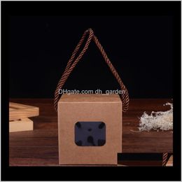 PACKING OFFICE School Business Industrial Drop Deview 2021 100pcs/Lot Hoge kwaliteit Retro Window Kraft Paper Box Honey Jam Tea Brown Sugar