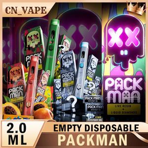 Packman Live Resin Stylo vape vide rechargeable 2,0 ml pod 380 mAh Batterie rechargeable sans liquide Vapes Pen 10k bouffée